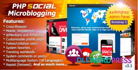 PHP Social Microblogging v3.1.1