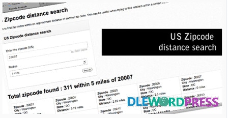 US Zipcode distance search 1 US Zipcode distance search