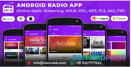Android Radio App (Online Radio, Streaming, M3U8, M3U, MP3, PLS, AAC, FM)
