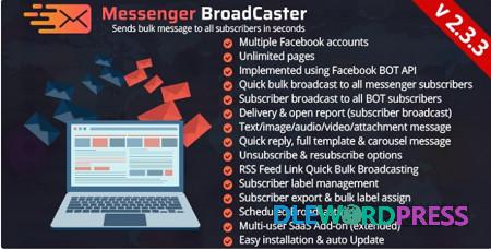 Messenger Broadcaster – A Bot Inboxer Add on Send Bulk Message to Facebook Messenger Subscribers