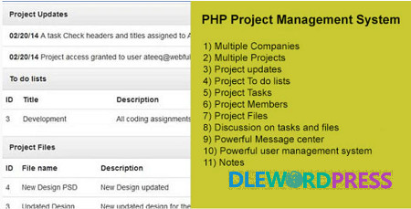 Download PHP Project Management System Free - DLEWordPress