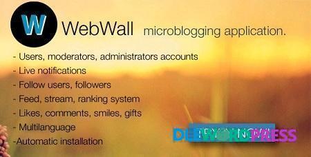 WebWall v1.1 - social microblogging application 1 WebWall v1.1 - social microblogging application