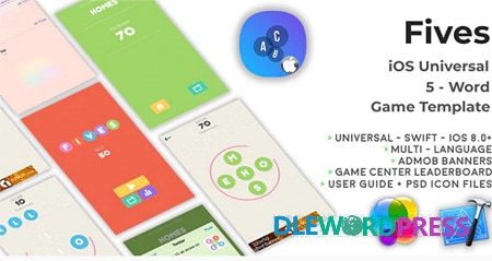 FIVES iOS Multi Language Word Game Template Swift