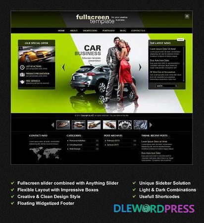 Fullscreen Business Portfolio Wordpress Theme