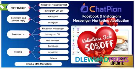 ChatPion v8.5 – Facebook & Instagram Chatbot,eCommerce,SMS/Email & Social Media Marketing Platform (SaaS) – nulled
